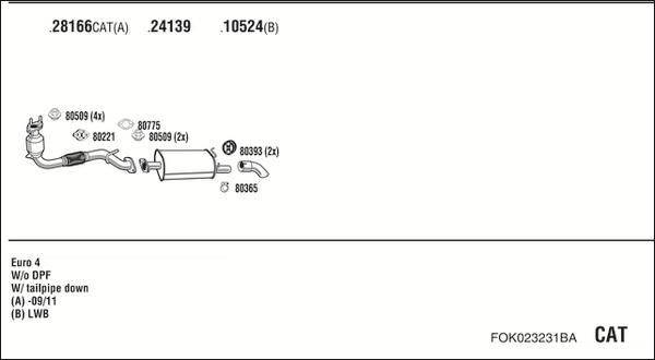 Walker FOK023231BA - Pakoputkisto inparts.fi