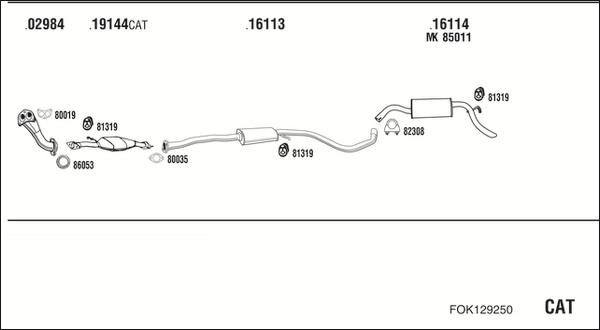 Walker FOK129250 - Pakoputkisto inparts.fi