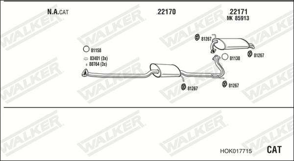 Walker HOK017715 - Pakoputkisto inparts.fi