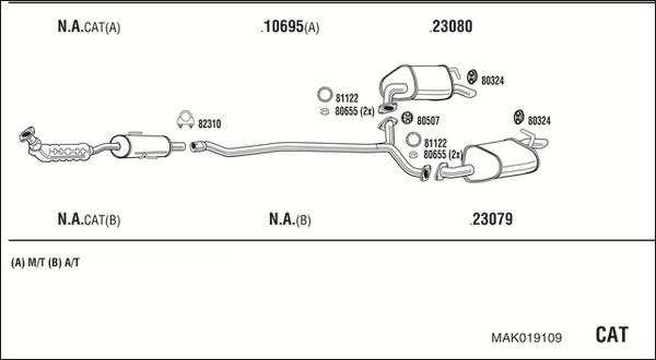 Walker MAK019109 - Pakoputkisto inparts.fi