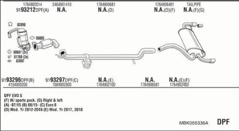 Walker MBK055336A - Pakoputkisto inparts.fi