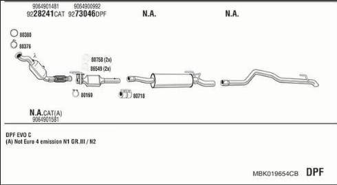 Walker MBK019654CB - Pakoputkisto inparts.fi