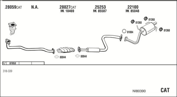 Walker NI80390 - Pakoputkisto inparts.fi