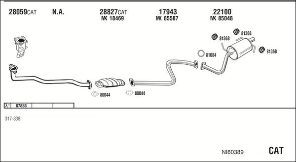 Walker NI80389 - Pakoputkisto inparts.fi