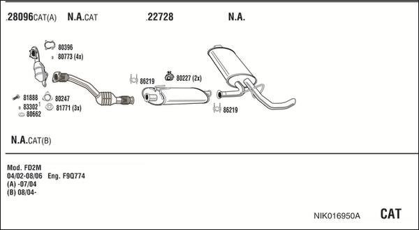 Walker NIK016950A - Pakoputkisto inparts.fi