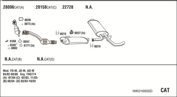 Walker NIK016950D - Pakoputkisto inparts.fi