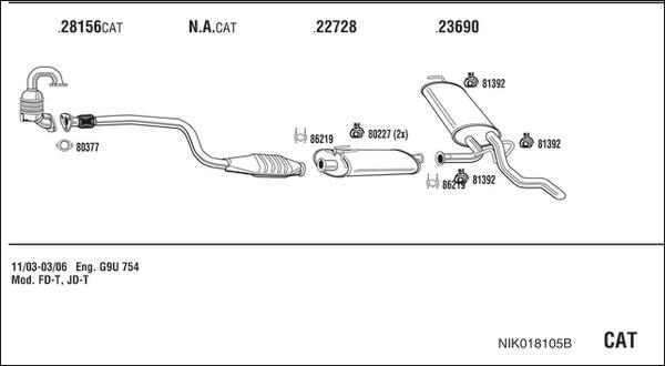 Walker NIK018105B - Pakoputkisto inparts.fi