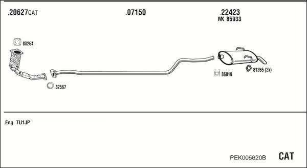 Walker PEK005620B - Pakoputkisto inparts.fi