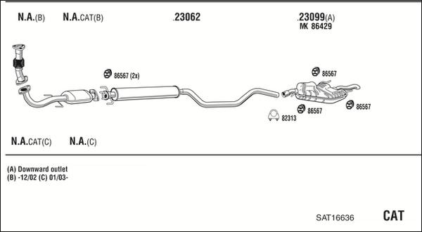 Walker SAT16636 - Pakoputkisto inparts.fi