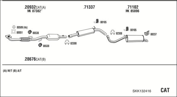 Walker SKK132416 - Pakoputkisto inparts.fi