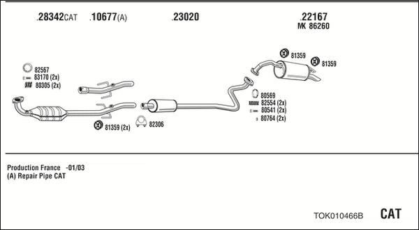 Walker TOK010466B - Pakoputkisto inparts.fi