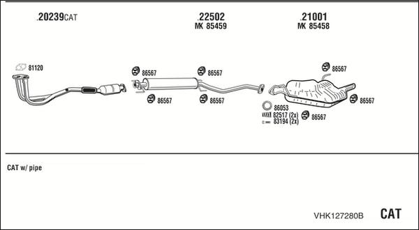 Walker VHK127280B - Pakoputkisto inparts.fi