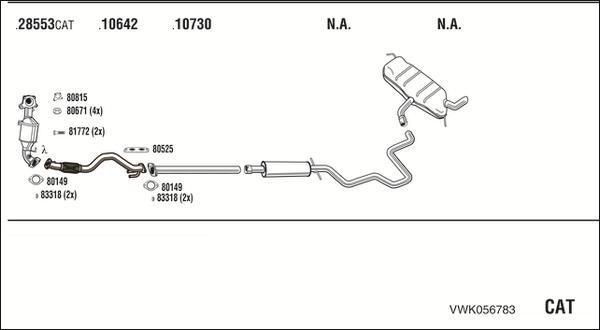 Walker VWK056783 - Pakoputkisto inparts.fi