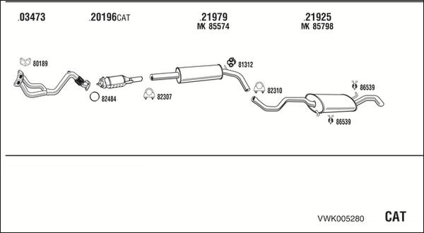 Walker VWK005280 - Pakoputkisto inparts.fi