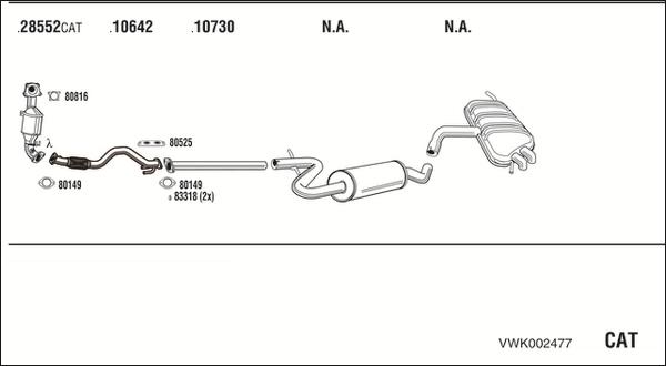 Walker VWK002477 - Pakoputkisto inparts.fi