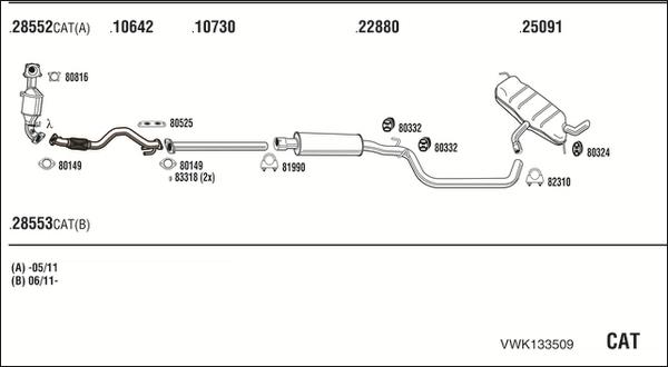 Walker VWK133509 - Pakoputkisto inparts.fi