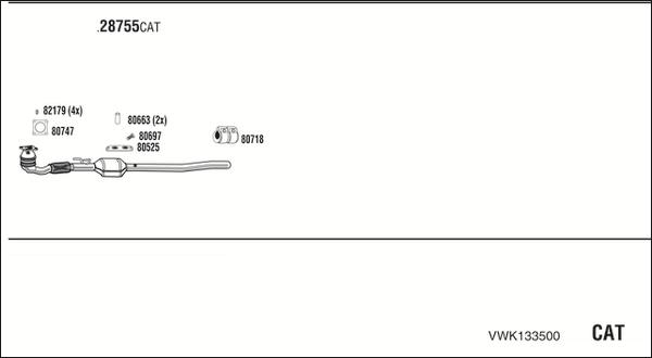 Walker VWK133500 - Pakoputkisto inparts.fi