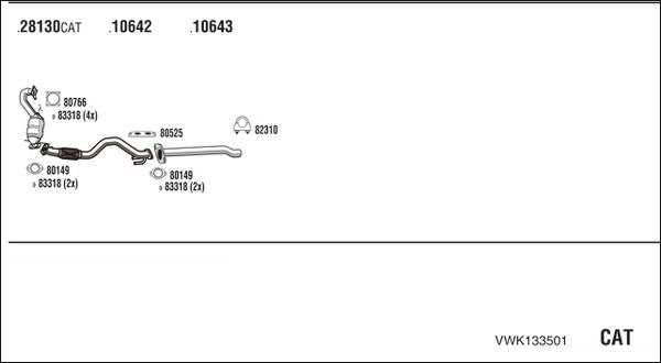 Walker VWK133501 - Pakoputkisto inparts.fi