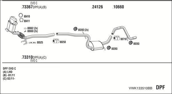 Walker VWK133510BB - Pakoputkisto inparts.fi