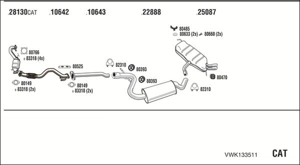 Walker VWK133511 - Pakoputkisto inparts.fi