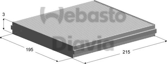 Webasto 82D0325146A - Suodatin, sisäilma inparts.fi