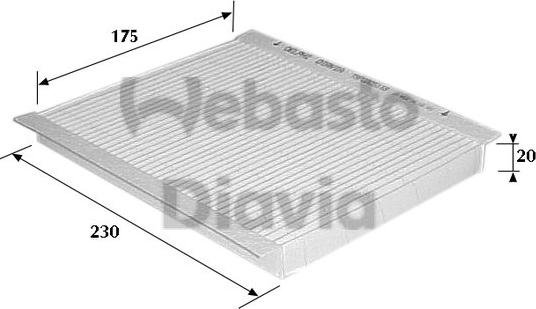 Webasto 82D0325116A - Suodatin, sisäilma inparts.fi