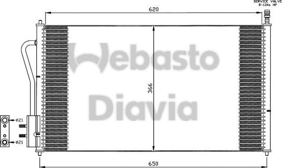 Webasto 82D0225218A - Lauhdutin, ilmastointilaite inparts.fi