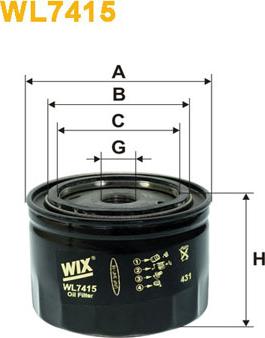 WIX Filters WL7415 - Öljynsuodatin inparts.fi