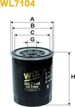 WIX Filters WL7104 - Öljynsuodatin inparts.fi