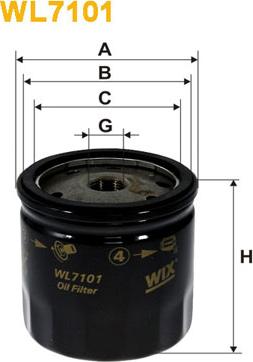 WIX Filters WL7101 - Öljynsuodatin inparts.fi