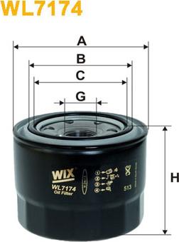 WIX Filters WL7174 - Öljynsuodatin inparts.fi