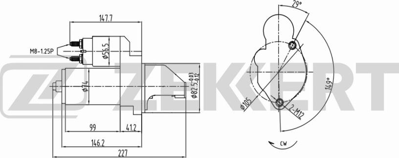 Zekkert AN-1002 - Käynnistinmoottori inparts.fi