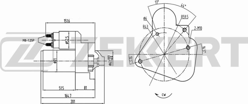 Zekkert AN-1015 - Käynnistinmoottori inparts.fi