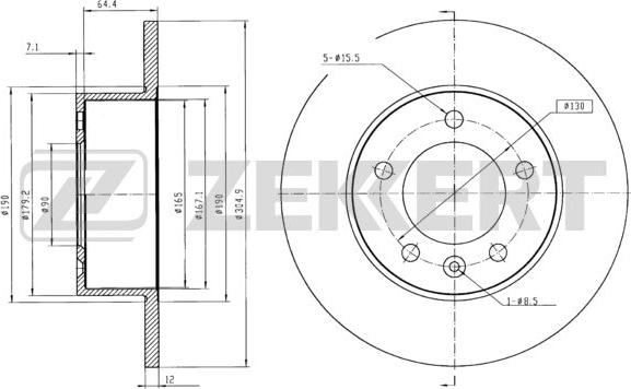 Zekkert BS-5632B - Jarrulevy inparts.fi