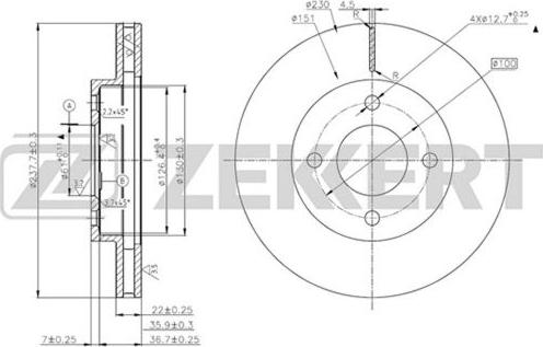 Zekkert BS-5629 - Jarrulevy inparts.fi