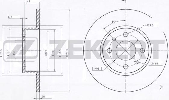 Zekkert BS-5013 - Jarrulevy inparts.fi