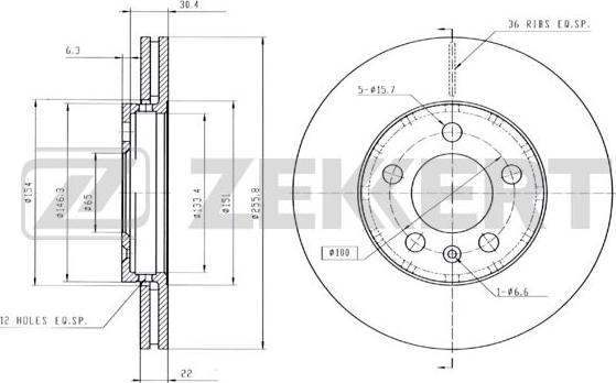 Zekkert BS-5031B - Jarrulevy inparts.fi