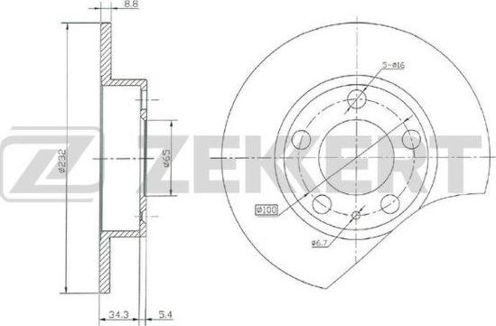 Zekkert BS-5032 - Jarrulevy inparts.fi