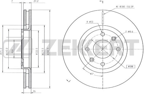 Zekkert BS-5024B - Jarrulevy inparts.fi