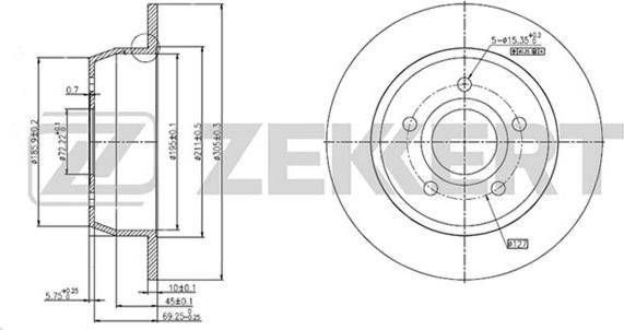 Zekkert BS-5193 - Jarrulevy inparts.fi