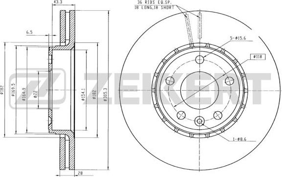 Zekkert BS-5141B - Jarrulevy inparts.fi