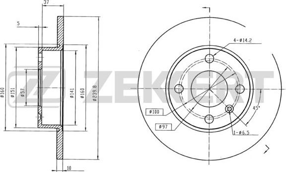 Zekkert BS-5101B - Jarrulevy inparts.fi