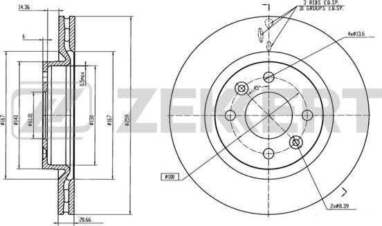 Zekkert BS-5107 - Jarrulevy inparts.fi