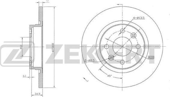 Zekkert BS-5179 - Jarrulevy inparts.fi