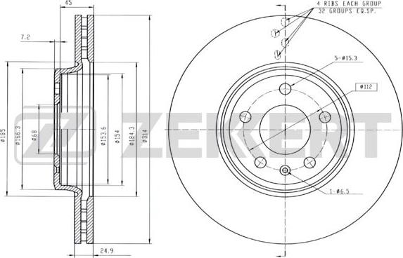 Zekkert BS-5867B - Jarrulevy inparts.fi