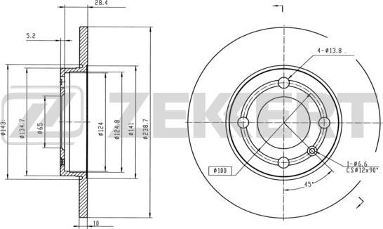 Zekkert BS-5810 - Jarrulevy inparts.fi