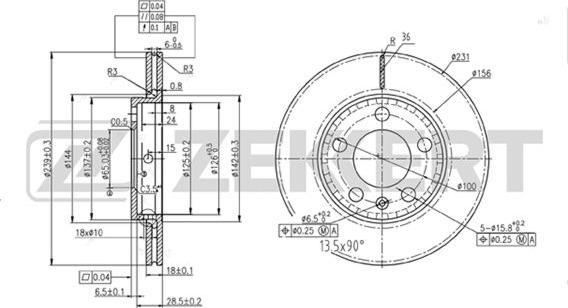 Zekkert BS-5337 - Jarrulevy inparts.fi