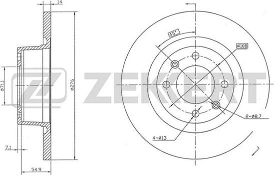 Zekkert BS-5370 - Jarrulevy inparts.fi