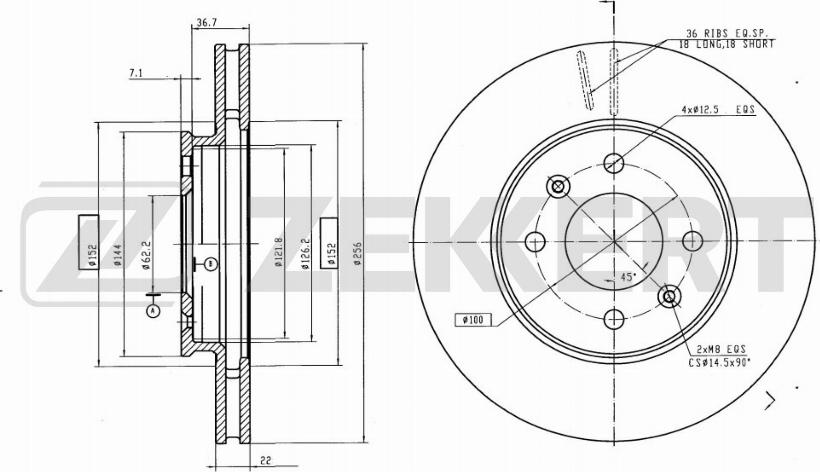 Zekkert BS-5276B - Jarrulevy inparts.fi