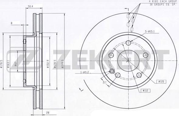 Zekkert BS-5277 - Jarrulevy inparts.fi